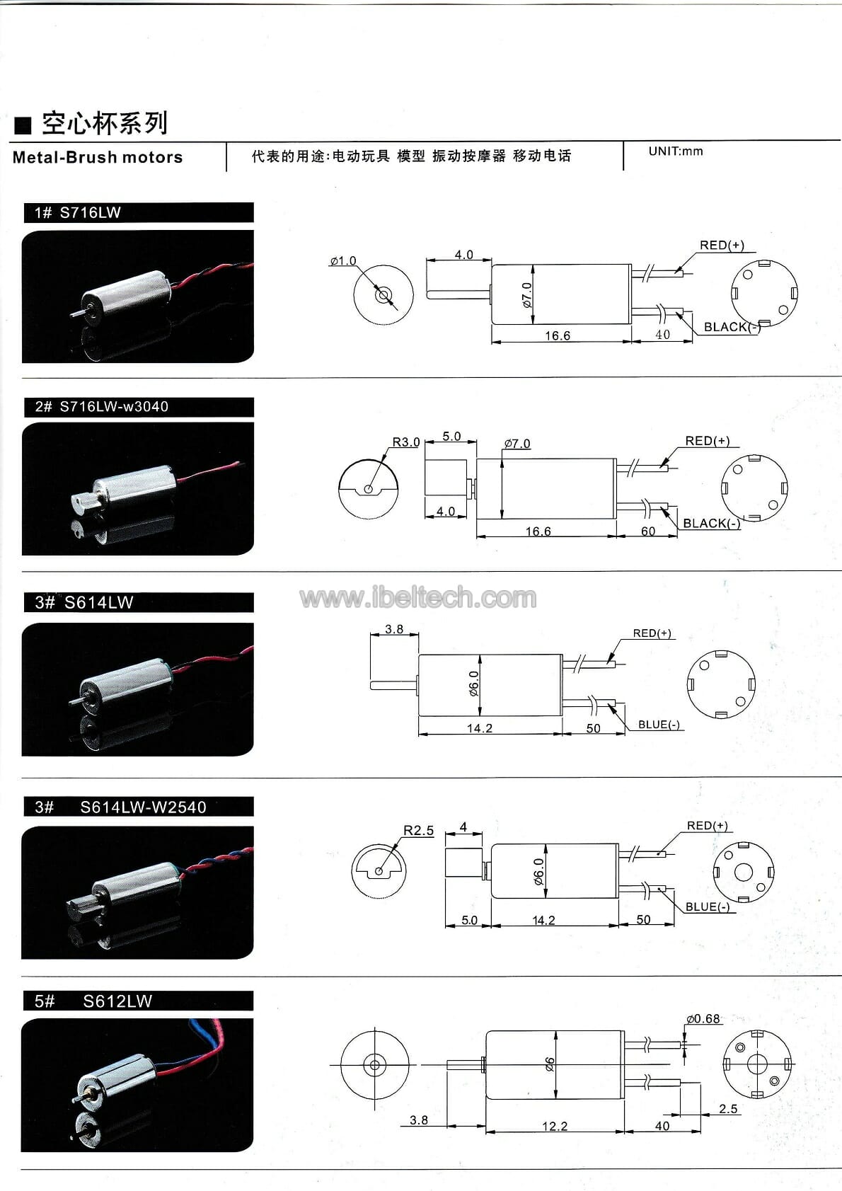 metal brush motors 716 614 612 micro motors image 2