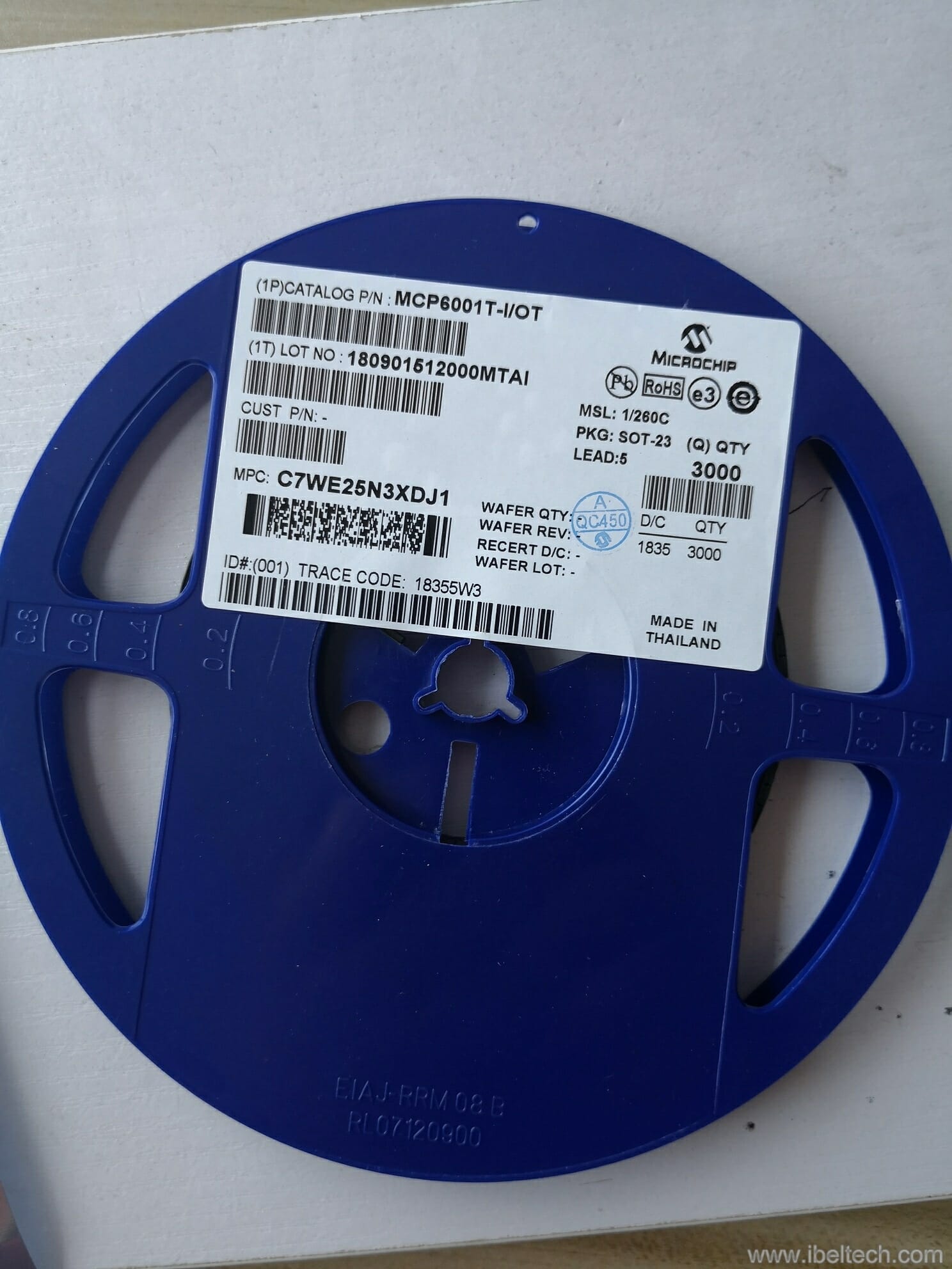 MICROCHIP MCP6001T-I/OT stock
