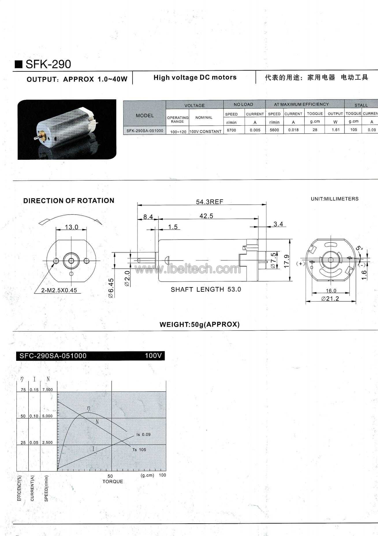 metal brush micro motor SFK-290 image 2